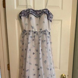 Adrianna Papell Blue Floral Ballgown